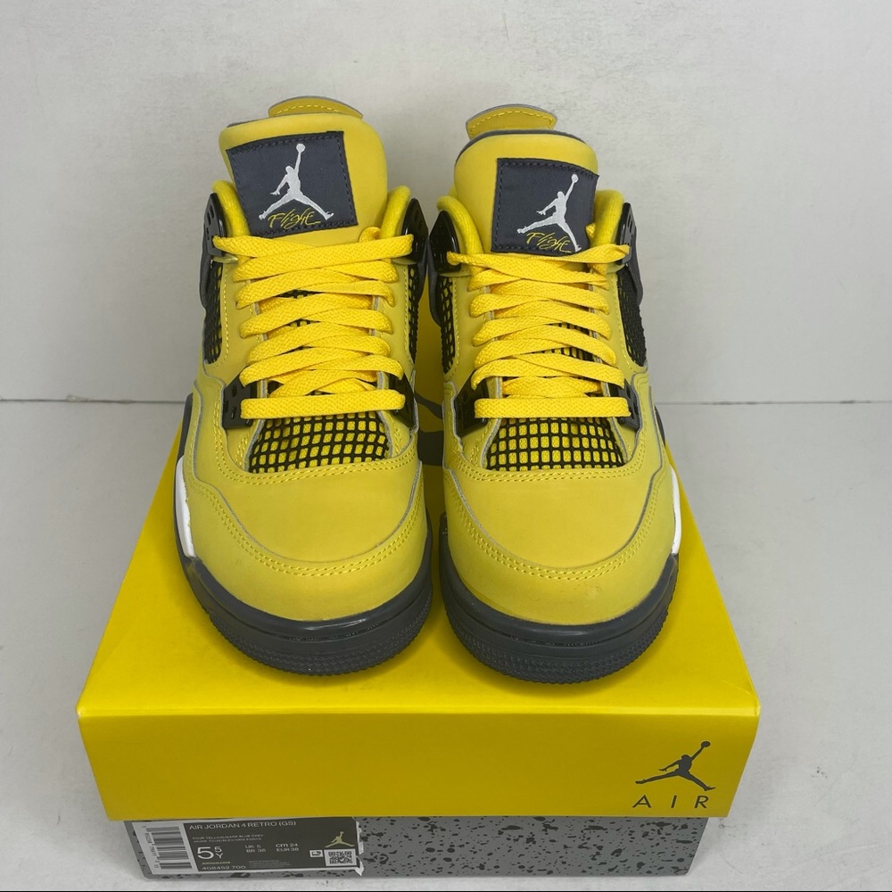 Nike Air Jordan 4 Retro GS “Lightning” NEW 2021 - Picture 2 of 4